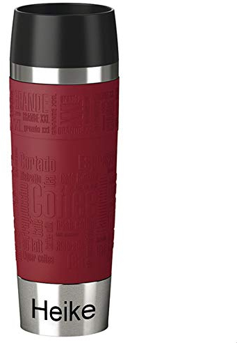 Sterngraf Isolierbecher MIT Gravur - UNTEN - (z.B. Namen) TRAVEL Mug Grande XXL 500ml Rot, 4h heiß/ 8h kalt, 100% dicht, auslaufsicher, Kaffee & Tee Thermo to-go-Becher