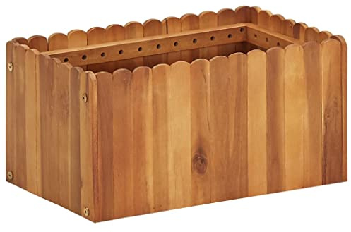 vidaXL Akazienholz Massiv Hochbeet Blumenkasten Pflanzkübel Pflanzkasten Gemüsebeet Pflanzbeet Frühbeet Blumenkübel Blumentopf 50x30x25cm