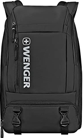 Wenger XC Wynd Travel Laptop Backpack – 16” Backpack with Laptop Compartment and Headphone Pocket, 28L Business Backpack, Wet Pockets, 50cm, Black