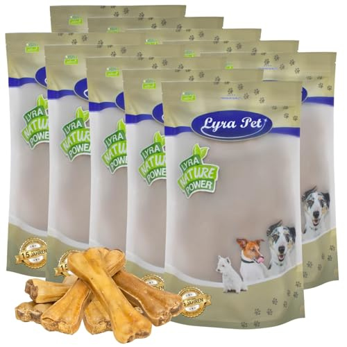 Lyra Pet® 100 STK. Kauknochen aus Rinderhaut gefüllt mit Pansen ca. 15 cm | Proteinreicher Hundeknochen - Ideal zur Zahnpflege- Langer Kaugenuss - Nährstoffreich & naturbelassen - Fettarmer Kauartikel