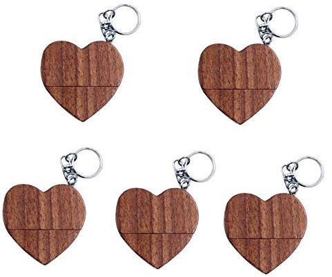 Lot de 5 clés USB en bois avec clé USB 2.0/3.0 en bois (2.0/1 Go)