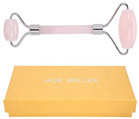 Jade Roller Gesichtsmassagegerät Skin Roller Schlankheitswerkzeug Face Roller für Augen Hals und Gesicht (Silber)