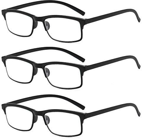 Suertree Blaulicht Lesebrille 3 Pack Computerbrille TR90 Sehhilfe PC Gaming UV Blockiert Brille Damen Herren 8009 3.5X