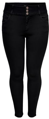 ONLY Carmakoma Caranna HW SK ANK Jeans Black - Jeans Mujer