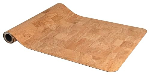 Yogamatte aus Kork | Yoga Matte | 100% Kork | beige | Gymnastikmatte 180x66cm | edles Design abgerundete Ecken | angenehme Haptik | antibakteriell | rutschfest