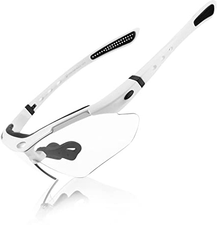 ROCKBROS Occhiali da Sole Ciclismo Fotocromatici per Bicicletta MTB Occhiali Sportivi Anti-UV 400 Ultra-Leggeri Uomo Donna Unisex per Ciclismo Corsa Pesca Guida (Bianco)