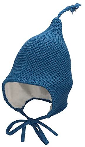 Sterntaler Baby Jungen Strickmütze - Mütze - aus Baumwolle mit Bindeband - mittelblau, 39