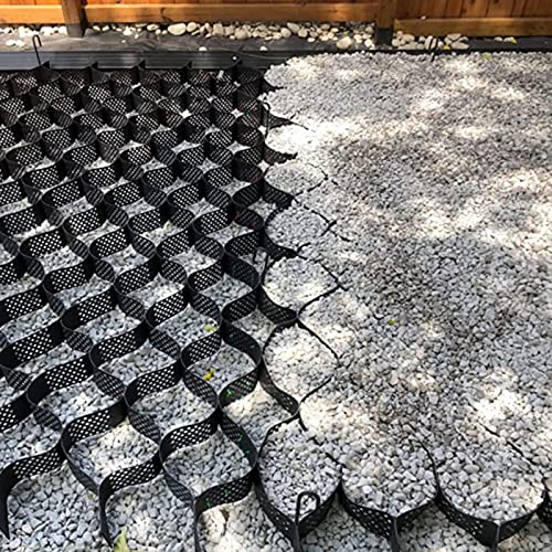 Kiesgitter Kiesmatten Kieswaben Gitter Pisten Wege Parkplätze Gehwege, HDPE-Bodenstabilisierungsgitter Geogrid mit Ablauflöchern, 800kg pro qm, Polyethylen-Material ( Size : 3m x 10m (10ft x 33ft) )