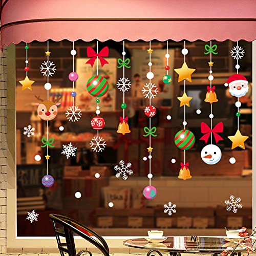 BSITSSS 106 Stück Fensterbilder Weihnachten, Weihnachtsdeko Christmas Decorations Weihnachten Deko, Weinachtsdekorationen Deko Weihnachten Aufkleber Statisch Haftende PVC WeihnachtenAufkleber(C)