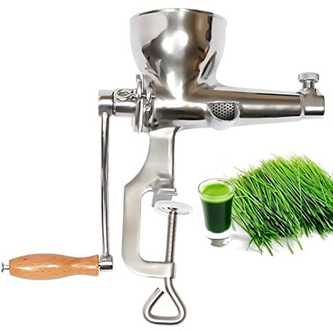 Spremiagrumi manuale erba di frumento spremiagrumi spremiagrumi frutta verdura 304 in acciaio inox per erba di grano e verdure a foglia in acciaio inox 3 filtri senza elettricità