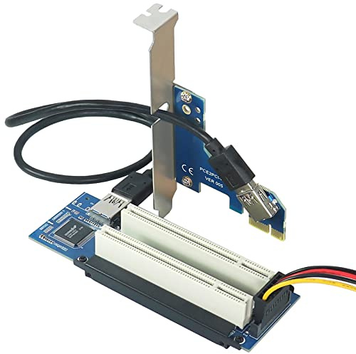 PCIe to PCI Adapter | x1 to Legacy PCI Converter with USB 3.0 Cable | Desktop Audio Interface Expansion