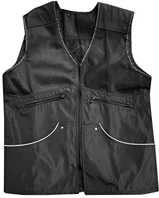 Fenteer Hundetrainingsweste für Handler Langlebig mit Taschen Mantel Hundeführer Trainerweste Haustiertrainerjacke für Agility-Hunde im Freien Reisen, Schwarz, XXXL