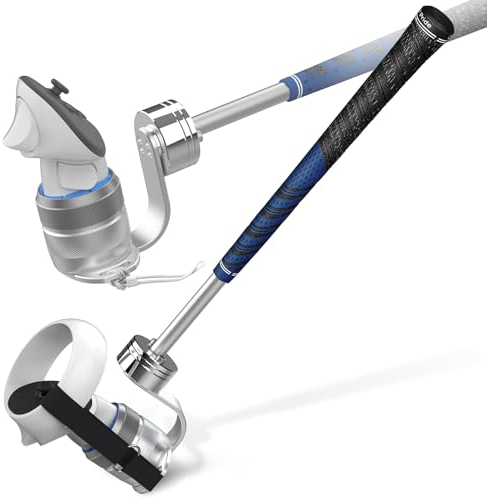YEZRO Weighted Golf Club Attachment for Meta Quest 3 & 2-90 DEGREE VERSION Aluminum Golf Club Adapter Handle Compatible with Quest 3/2/1 and Quest Pro, Realistic Grip VR Golf Handle Accessory (Right)