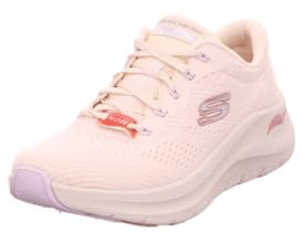 Skechers Arch Fit 2.0 Big League, Sneaker Basse Donna, Finiture in Rete Naturale Color Malva e Lavanda, 41 EU