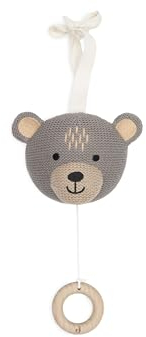 Jollein 043-001-67078 Stoff Spieluhr Bär grau/braun