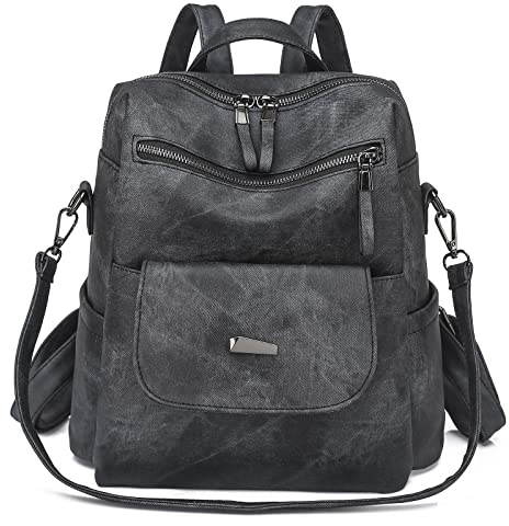 Puwuzixi Rucksack Damen Klein, Elegant Wasserdicht Cityrucksack Anti-Diebstahl Tagesrucksack, Casual Damenrucksack Reisen Backpack Women Handtasche Rucksack für Schule Arbeit Reise (Black)