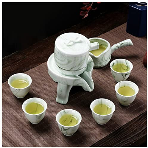 FrEshn Emaille Tasse High Grad Marmorstreifen Tee Set Steinschleifen Halbautomatische Tee Set, Kung Fu Tee Pot Cup.kreative Teezeremonie Lieferungen Porzellantasse