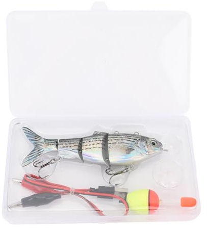 Angelköder, per USB Wiederaufladbar, Elektrischer Angelköder, Automatisch Schwimmend, Lebensechter Bassköder, LED-Licht-Wobbler, Mehrgelenkige Swimbaits, Süßwasserköder