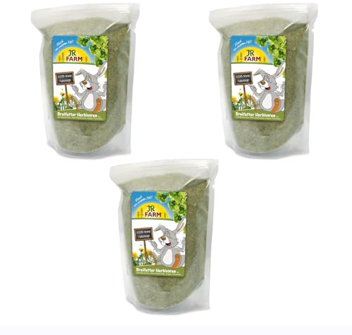 JR Farm Breifutter für Herbivoren | 3er Pack | 3 x 200 g | Ergänzungsfuttermittel für Zwergkaninchen, Meerschweinchen, Chinchillas und Degus | Bei Zahnproblemen und Krankheit