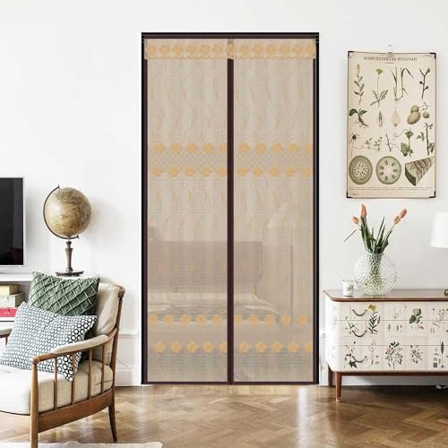 XQKXHZ Magnete für Fliegengitter Tür,Fliegengitter Vorhang Balkontür,Elegante Jacquard Magnet Insektenschutz Tür,Fliegengittertüren ohne Bohren für Balkontür Kellertür Terrassentür,120x240cm(W x H)