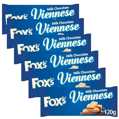 Biscuits & Crackers Bundle Pack with Fox's Biscuits Milk Chocolate Viennese 120g - 6 Pack | Viennese Biscuits Sandwiched with Milk Chocolate, Suitable for vegetarians.