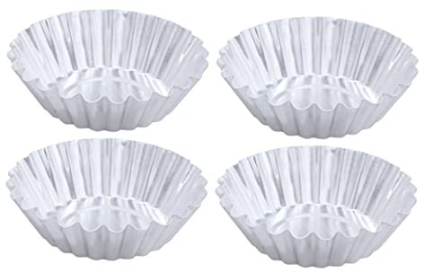 Cabilock Set di 30 per Crostate Pirottini in Metallo con Rivestimento Antiaderente per Muffin E Crostatine