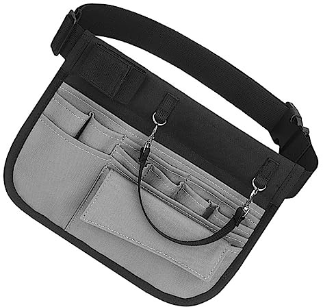 Ipetboom Multifunctional Nurse Utility Belt Waist Pouch Adjustable Strap Gray Healthcare Tool Bag for Medical Professionals