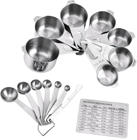 Cabilock 15piezas Cucharas Medidoras Inoxidable Tazas Medidoras De Cocina Cucharas Para Medidas Precisas
