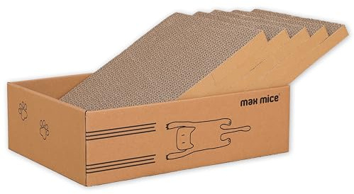 ULTRALAX Cat Scratcher, Reversible Use Scratching Board, High Density Corrugated Scratcher Cardboard Durable Cat Scratchers Pad (Brown, 42 x 28 x 2.5cm 5PCS)