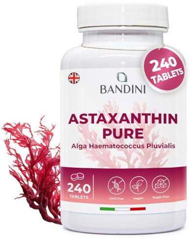 Bandini® Pure Astaxanthin 240 High Strength Tablets (8 Months Supply) | Powerful Antioxidant from Haematococcus Pluvialis Algae | Astaxanthin Supplement 8mg, Magnesium Stearate & GMO-Free | Vegan