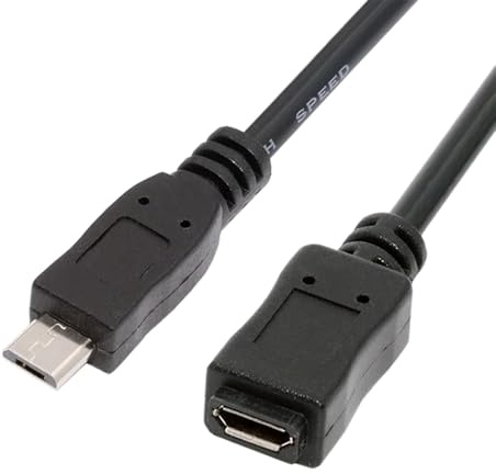 NFHK Câble d'extension USB 2.0 Micro USB 5 broches mâle vers femelle - Données et alimentation haut débit (20 cm)