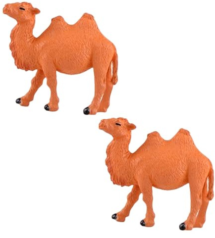 HANABASS 2 Stück Braune Kamelfiguren aus Kunststoff für Deko | Mikro Landschaft, Kompakt und Detailreich, für Bonsai und Blumentopf Gestaltung