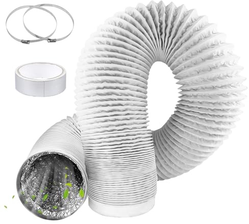 GOEDCH Tubo di scarico, 3 m, tubo di ventilazione: cappa, tubo flessibile in PVC con foglio di alluminio e filo di acciaio, diametro 150 mm per cucina, sistemi di ventilazione e cappe aspiranti