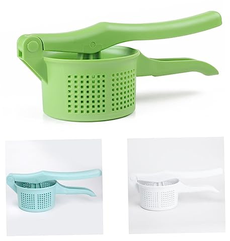 UTHCLO Schiacciapatate per Preparare Purè di Patate in Casa Manuale Impugnatura Antiscivolo e in Plastica Blu Design Forato Colore Casuale Utensile da Cucina