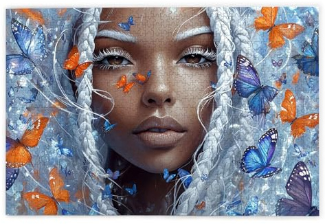 Puzzle 1000 Pièces, Puzzle 1000 Pièces Adultes en Bois, Bricolage Jeu Éducatif avec Boite Cadeau pour Adultes, Bois Épais et Résistant, Puzzles pour Décor, Idee Cadeau Femme Homme, Thème: Femme, X-21