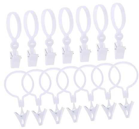 DIYEAH 80 Piezas Anillos de Cortina con Clips Ganchos para Cortinas de Ducha y Ventana Clips Resistente Deslizantes Fácil Instalación y Uso Seguro