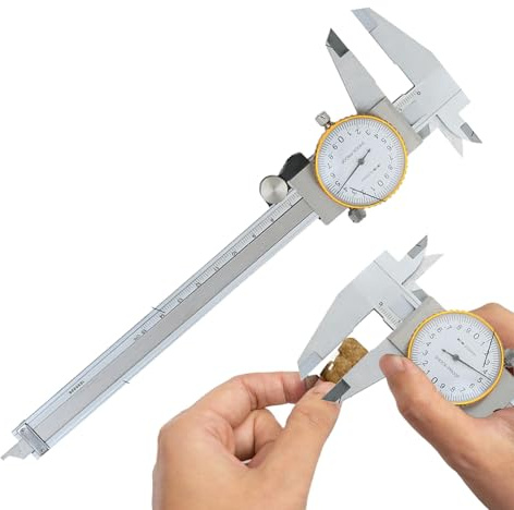 Strumento di misurazione del diametro – Righello antiurto da 0,02 mm di precisione, calibro in acciaio con orologio, per profondità, spessore, diametro, metallo, legno, mobili
