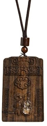 Agarwood Peace Pendant Halsband med guldplätering - eleganta träsmycken for män och kvinnor
