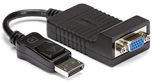 StarTech DisplayPort® auf VGA Video Adapter - DP 20 Pin (St) zu VGA 15 Pin (Bu) Konverter - 1920x1200 | DP auf VGA Konverter, 1920x1200, 8cm Kabel, verriegelbarer DP-Anschluss, Digital auf Analog