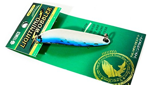 TIEMCO #204 Spoon, Lightning Wobbler, 2.5 inches (63 mm), 0.5 oz (14 g), Hammered Silver/Blue