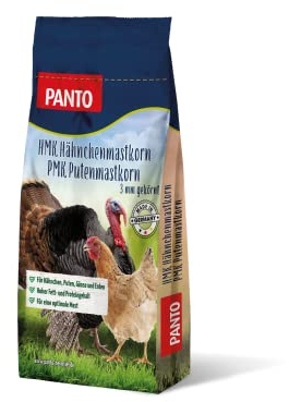 PANTO Hühnerfutter Putenmastkorn PMK/Hähnchenmastkorn HMK 25 kg – gekörntes Geflügelfutter (3mm) für die Mast- Alleinfuttermittel für Hühner, Gänse, Enten, Pute