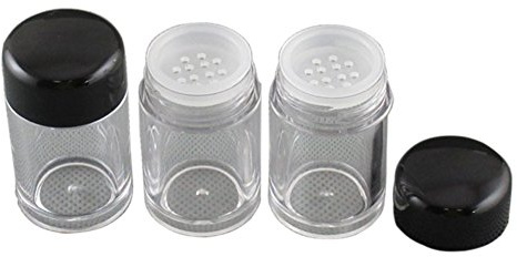 FSSTUD 8 STK Reise Klein Kosmetische Behälter Leer Puderdose mit sieb Puder Make Up Lose Container Schwarz