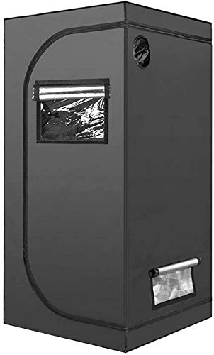 SunStream Hydrokultur-Anzuchtzelt, Growzelt 60 x 60 x 140cm mit Reflektierende Mylar und Wasserfest Beobachtungsfenster und Abnehmbarem Boden Tablett für den Innenbereich Pflanzen