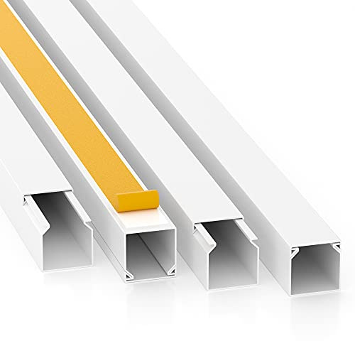 CILSON Kabelkanal, 25x25 mm, 20x1 m, Weiß, selbstklebend + Bodenlochung | PVC, UV-beständig, Innen & Außen, 20 Stangen à 1 m = 20 m, Made in Germany