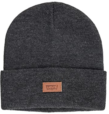 Levi'S All-Season Hero Beanie Soft Knit Cuffed Winter Hat, Warm & Comfortable Everyday Style Boina, Gris, Talla única Unisex Adulto