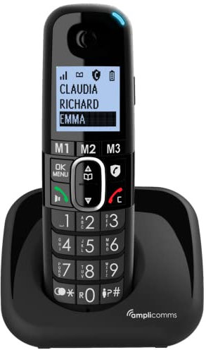 Amplicomms BigTel 1500 Cordless Big Button Phone for Elderly - Loud Phones for Hard of Hearing - Hearing Aid Compatible