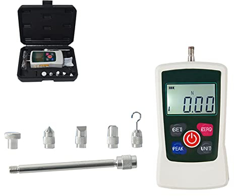Digital Force Gauge Push and Pull Tester Dynamometer Pressure LCD High Precision Thrust Meter Measuring Instruments of 4 Measurement Units N/Kg/Lb/Oz-10N