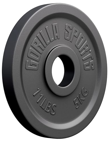 GORILLA SPORTS® Olympia-Hantelscheiben 1,25–30 kg, 50 mm, Gusseisen | Mit erhöhtem Griffrand, Gewichtsangabe und massivem Gusseisen; einzeln oder im Set, Gewichtsscheiben, Hantelscheiben-Set