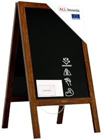 ALLboards Kundenstopper Wasserfest, Stabil, 8,5 kg Heavy mit lackiertem Holzrahmen 118x61cm, Werbetafel, Gehwegaufsteller, Aufsteller, Straßenreiter, Kreide