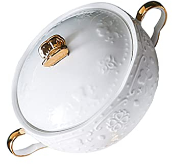 Cabilock Müsli Schüssel 1 Satz Keramik Suppenschüssel Doppelgriff Porzellan Salatschalen Suppe Servierende mit L?ffel Instant Nudeln Obstfrühstück Lebensmittelschale Porzellan